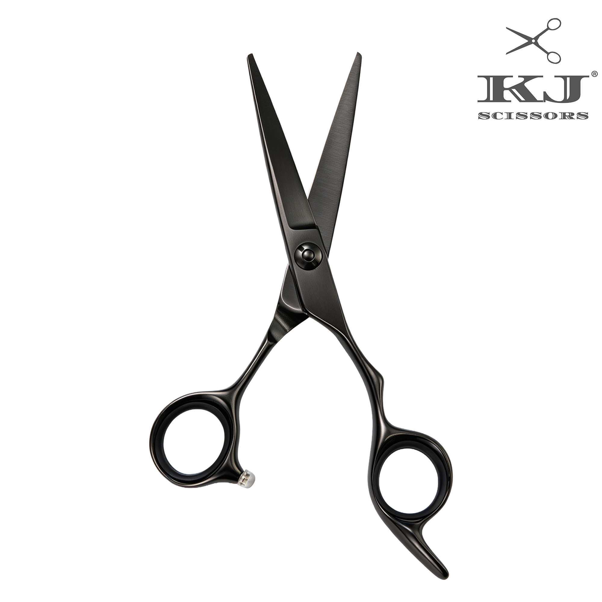 KJ-643 440C Black Titanium Professional Salon Hairdressing Scissors Bulk Supply Custom Logo